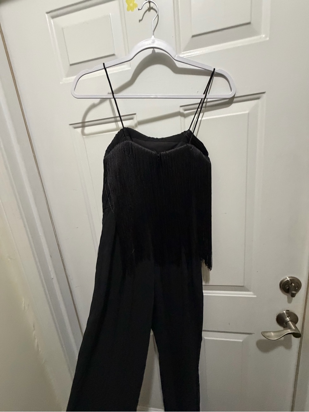 Club Monaco Black Fringe Jumpsuit Sz 00